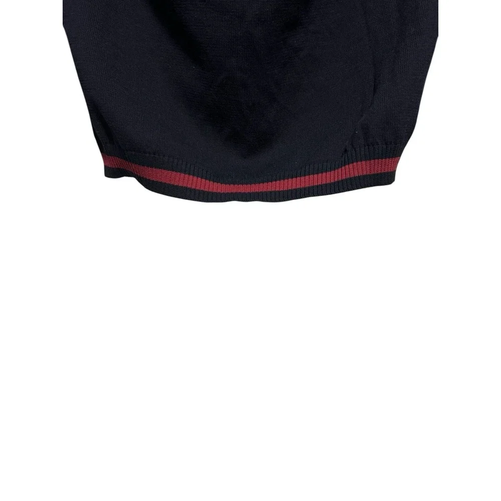 Gucci Men's‎ V-Neck Knit Sweater Navy Red Trim Made in Italy Size S New